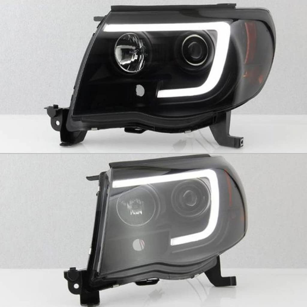 Black Smoke Headlights Pair with Light Bar DRL G2305
