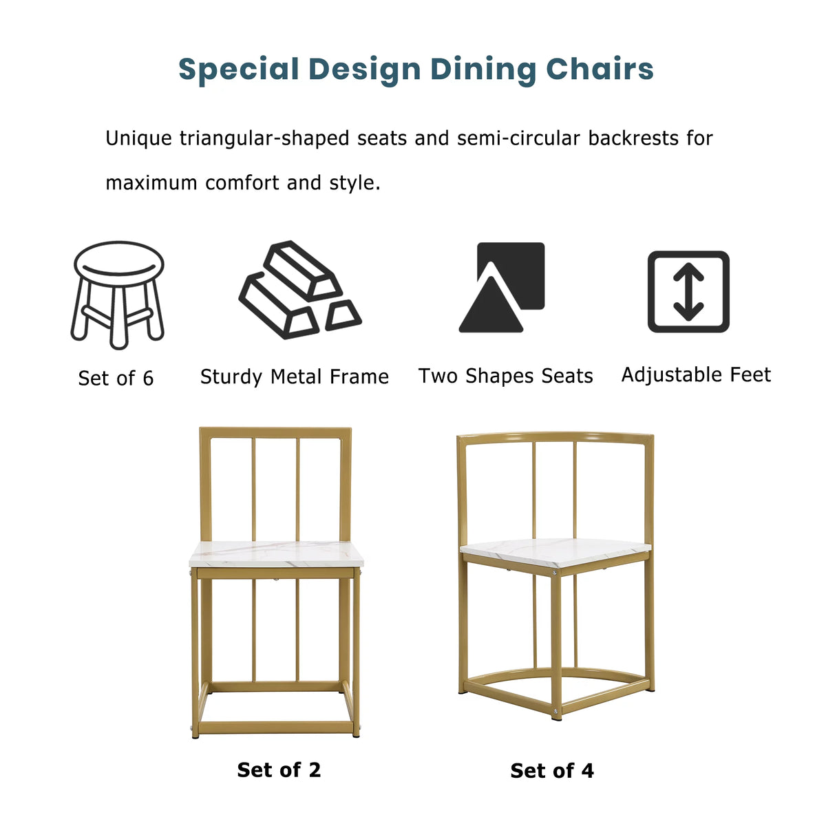 7-Piece Faux Marble Dining Table Set B938682