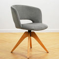 Blue Upholstered Swivel Accent Chair with Solid Wood Legs L76977
