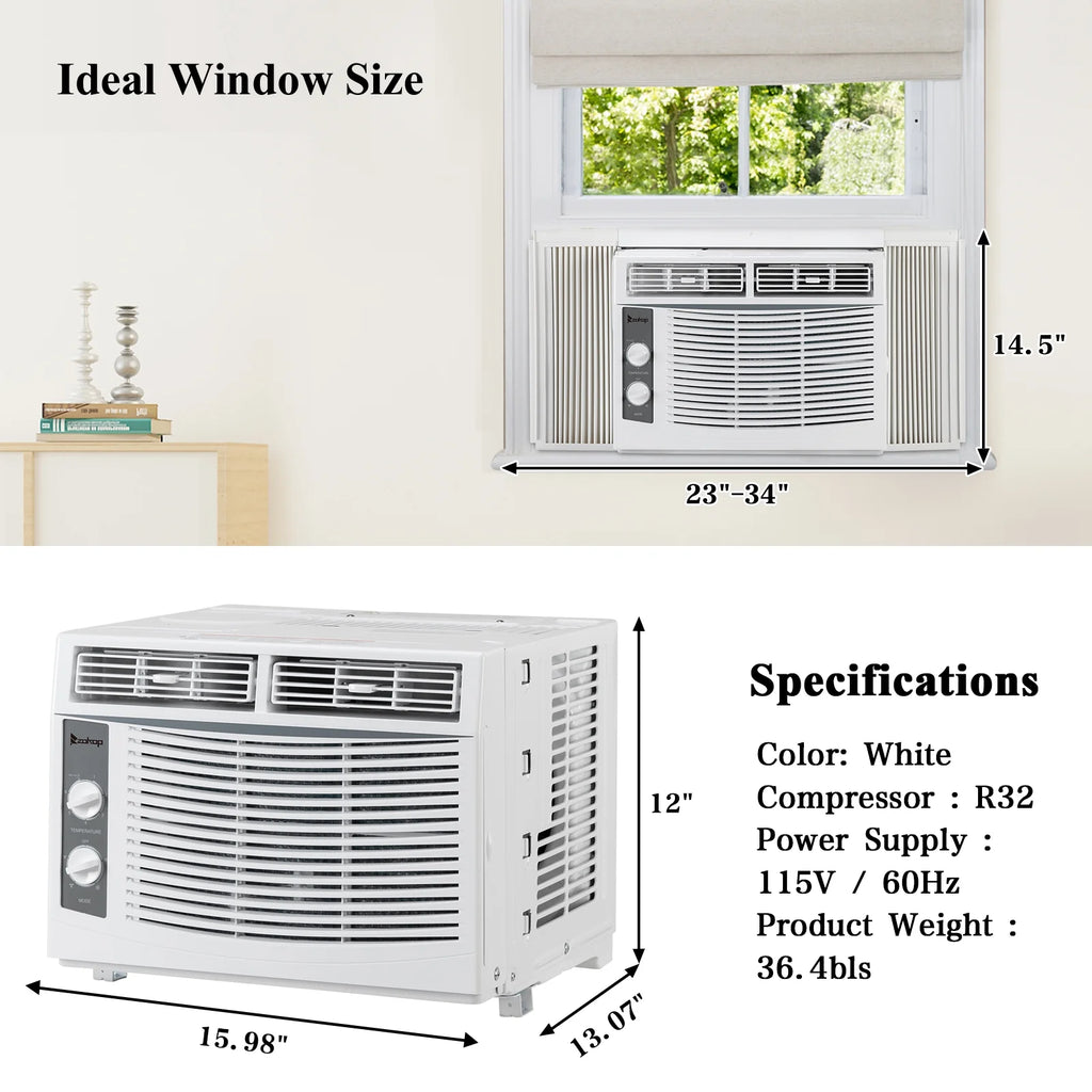 5000BTU 115V 450W White Window Air Conditioner T51049