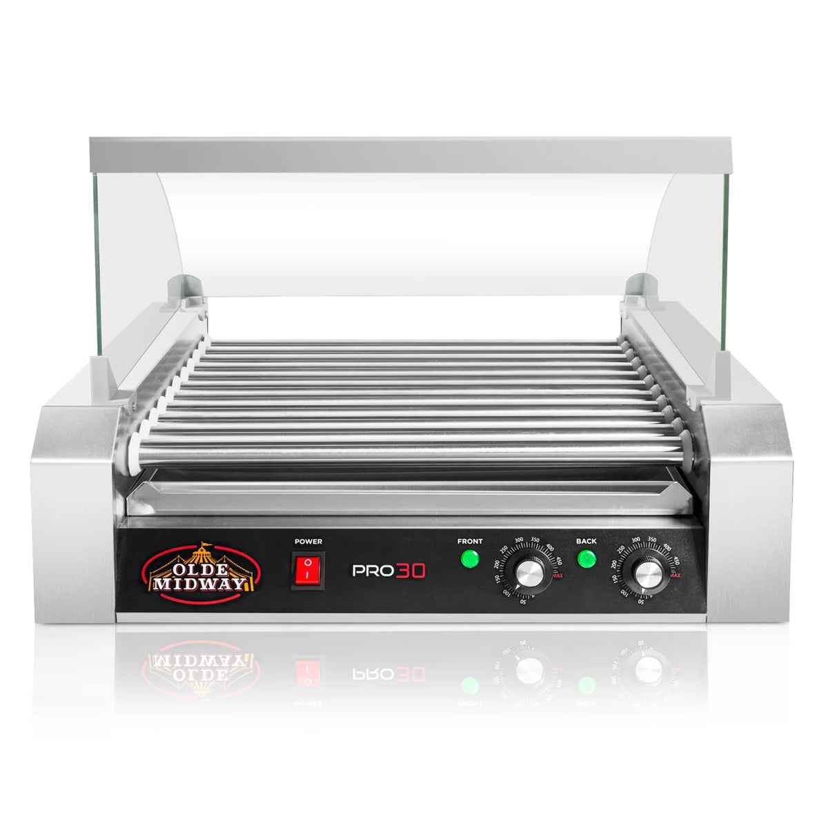 30 Hot Dog 11 Roller Grill Cooker Machine 1200-Watt With Cover F971