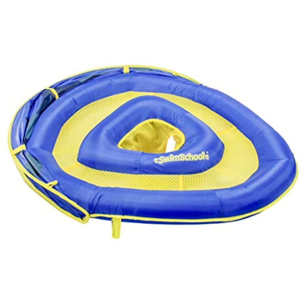 Blue/Yellow Baby Pool Float with Canopy and Safety Seat Y58172