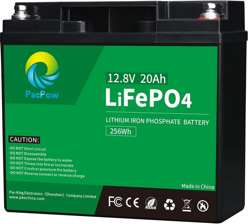 12V 20Ah LiFePO4 Lithium Iron Phosphate Battery with Built-in BMS C8444