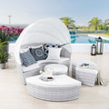 Light Gray White Outdoor Patio Daybed M97836