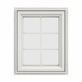 White Vinyl Right-Handed Casement Window with Colonial Grids Z319