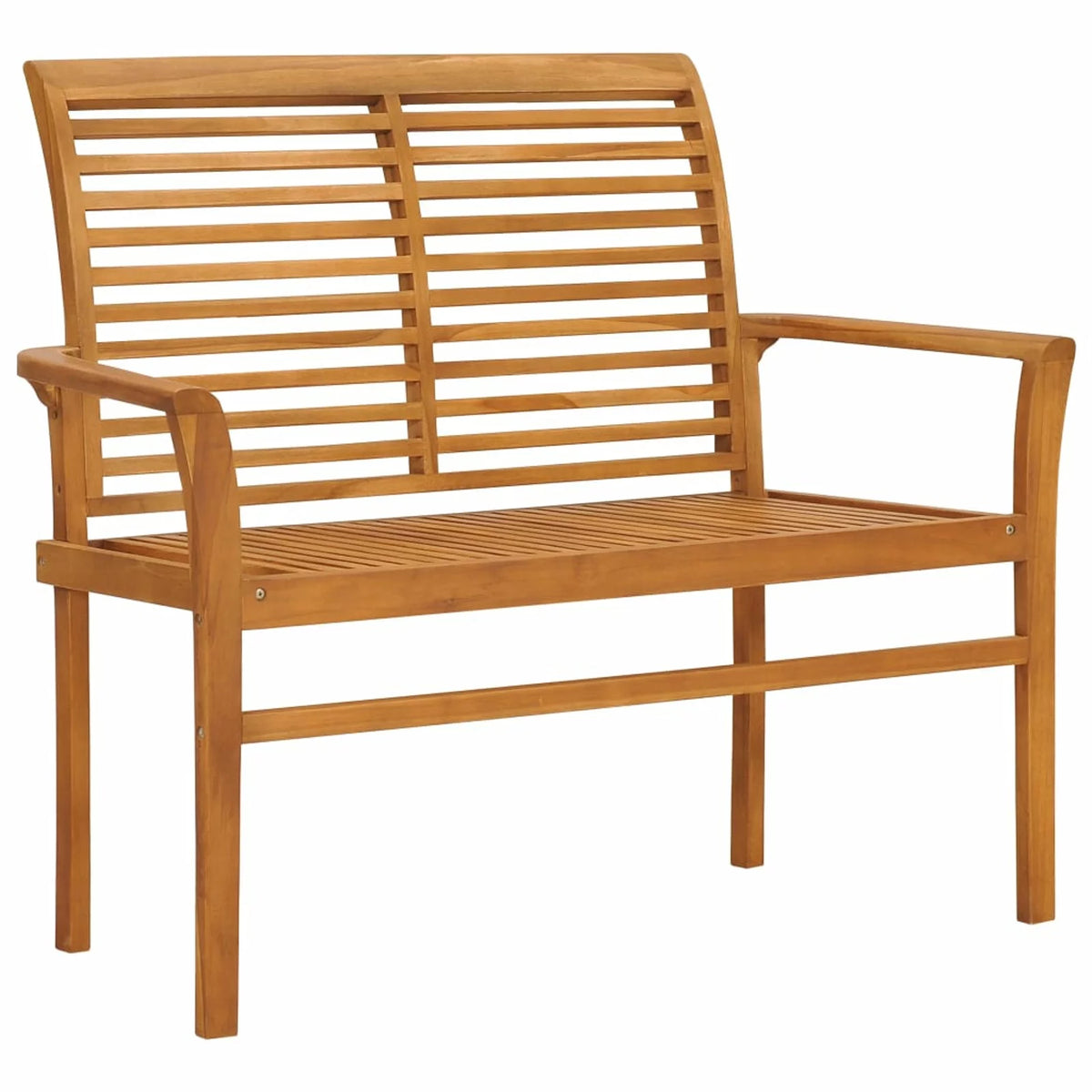 Teak Wood Patio Bench with Red Cushion Q18724