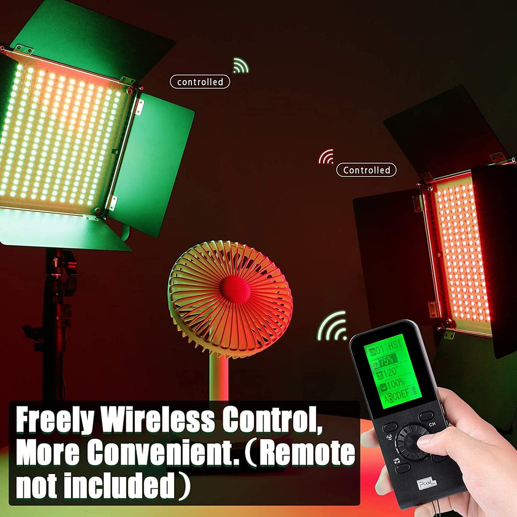RGB LED Video Light with Wireless Remote, 2 Packs H1724