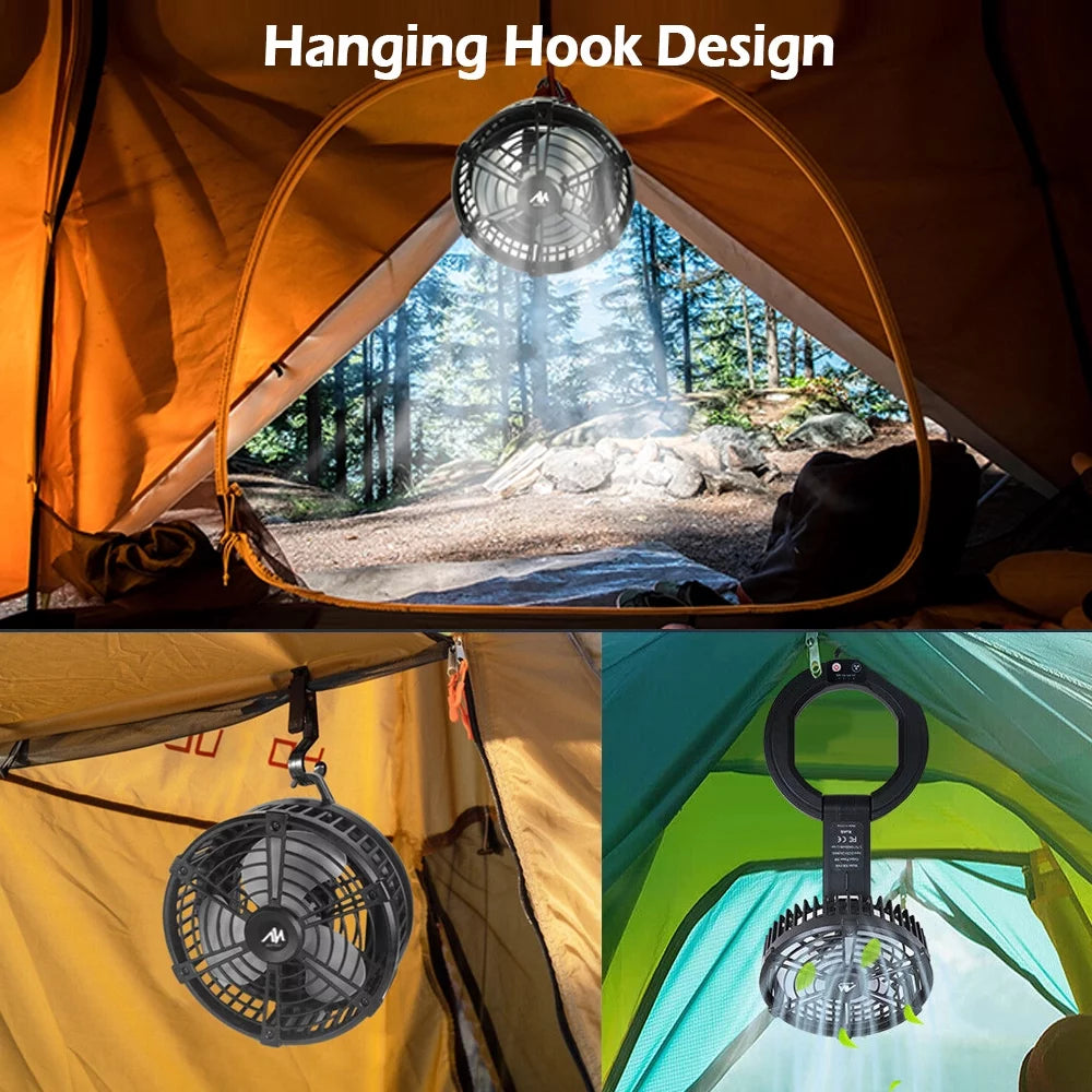 Rechargeable Camping Fan with LED Lantern B442930