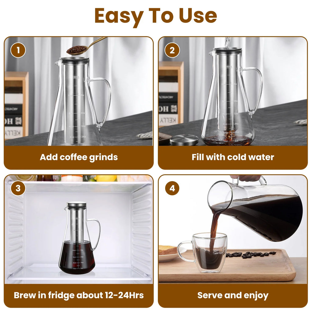 Cold Brew Coffee Maker Glass Pitcher with Filter L1059