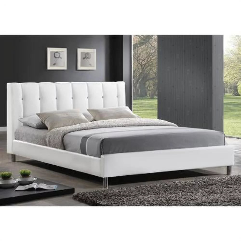 White Upholstered Full Bed H919