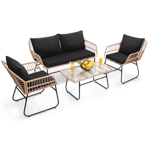 3 Pieces Beige All-Weather Wicker Patio Bistro Set S76425