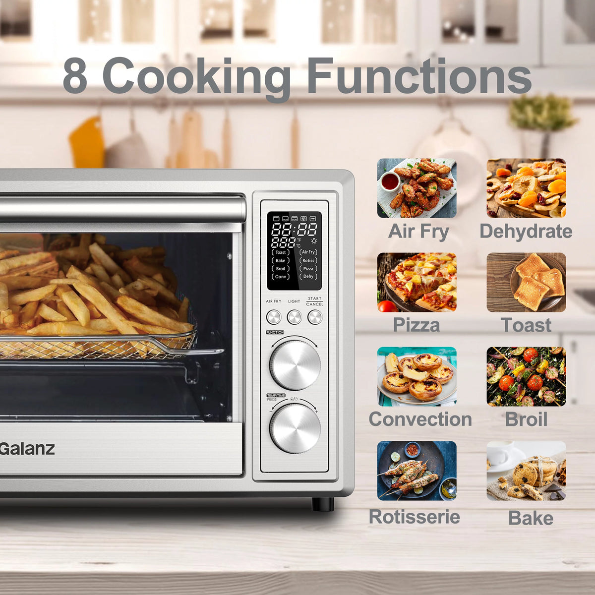 1.1 Cu.Ft. Digital Stainless Steel Toaster Oven with Air Fry O9126