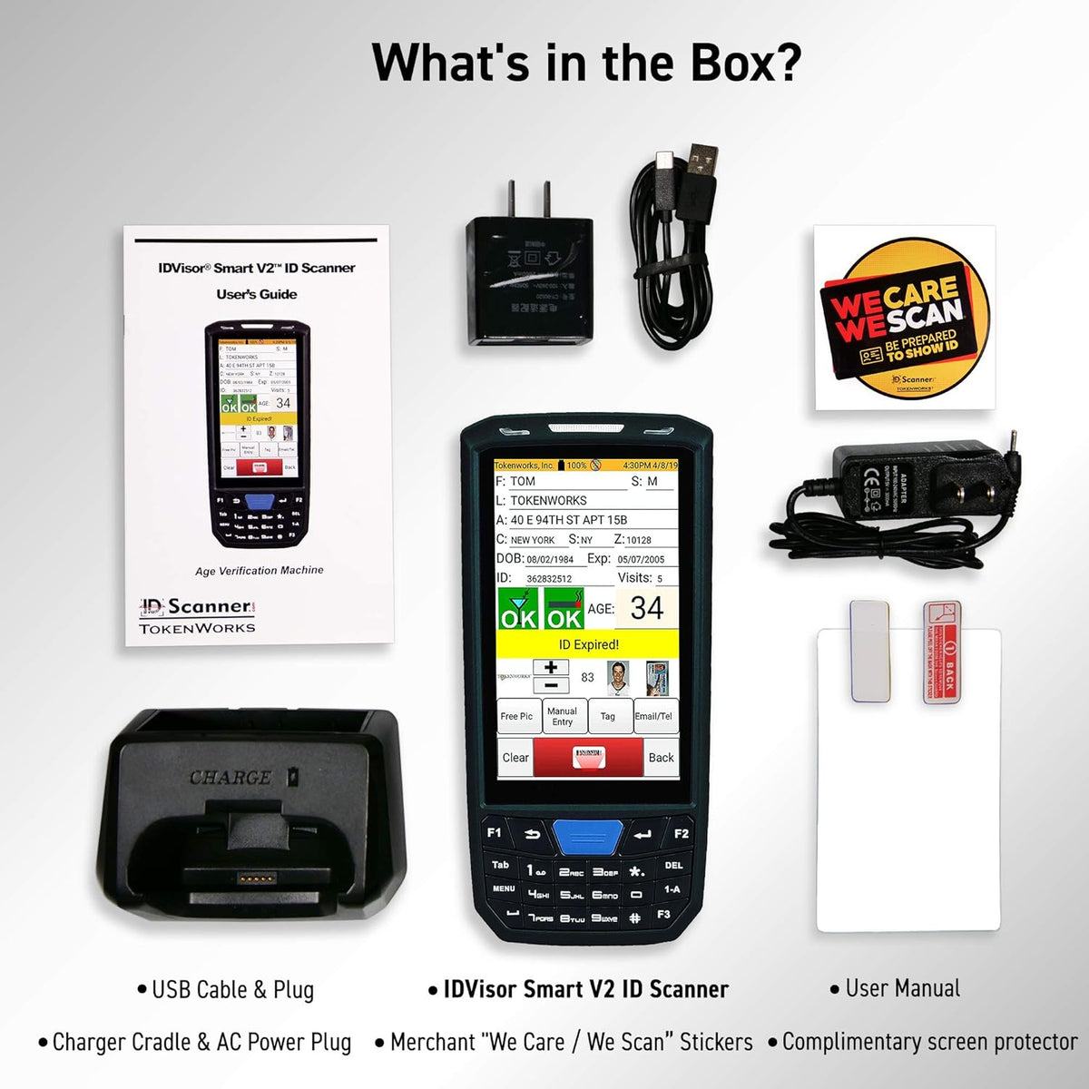 ID Scanner with Charger Cradle and Hand Strap Q91728