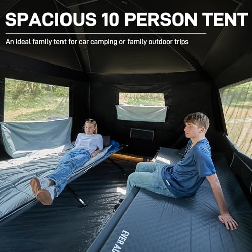 10 Person Blackout Camping Tent with Rainfly and Carry Bag I409