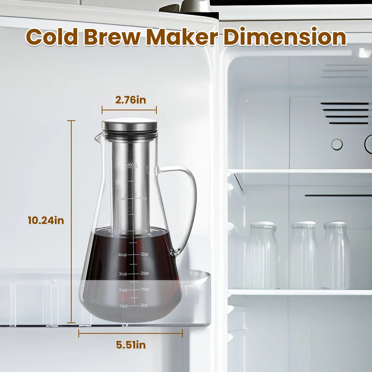 Cold Brew Coffee Maker Glass Pitcher with Filter L1059