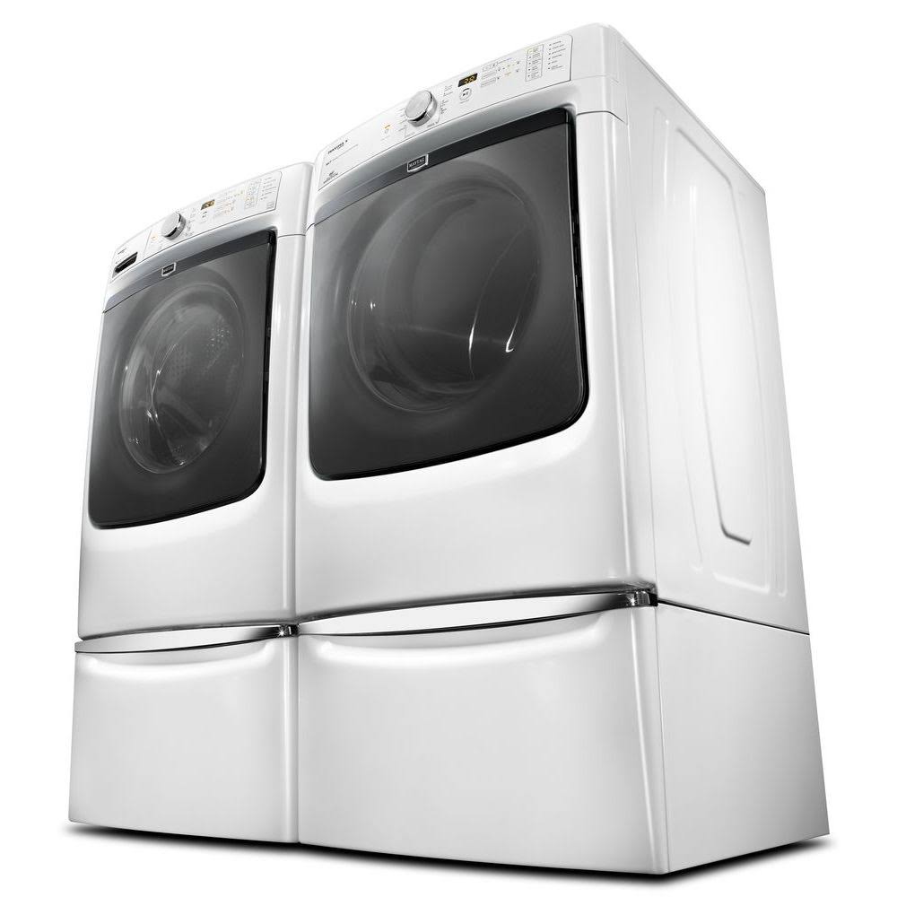 White Laundry Pedestal with Storage Drawer K2926
