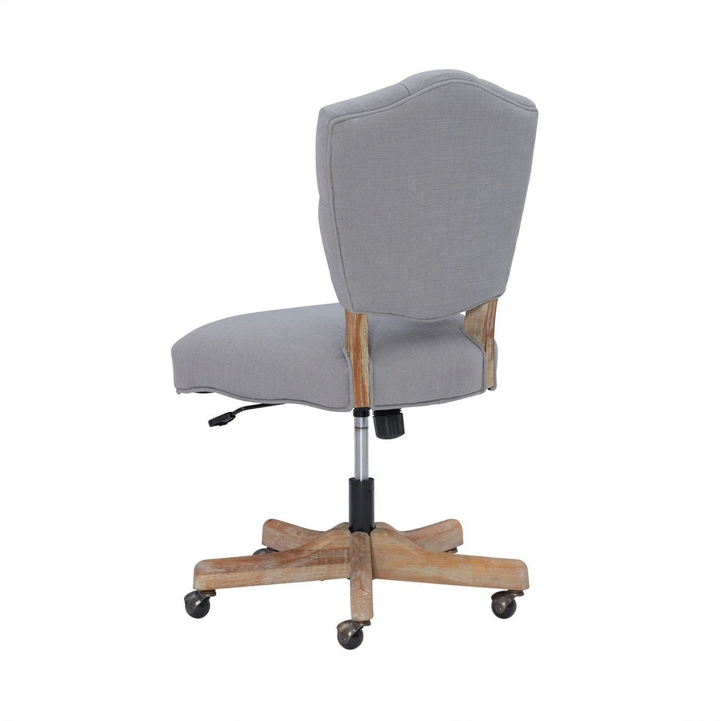 Gray Wood Upholstered Swivel Office Chair B747