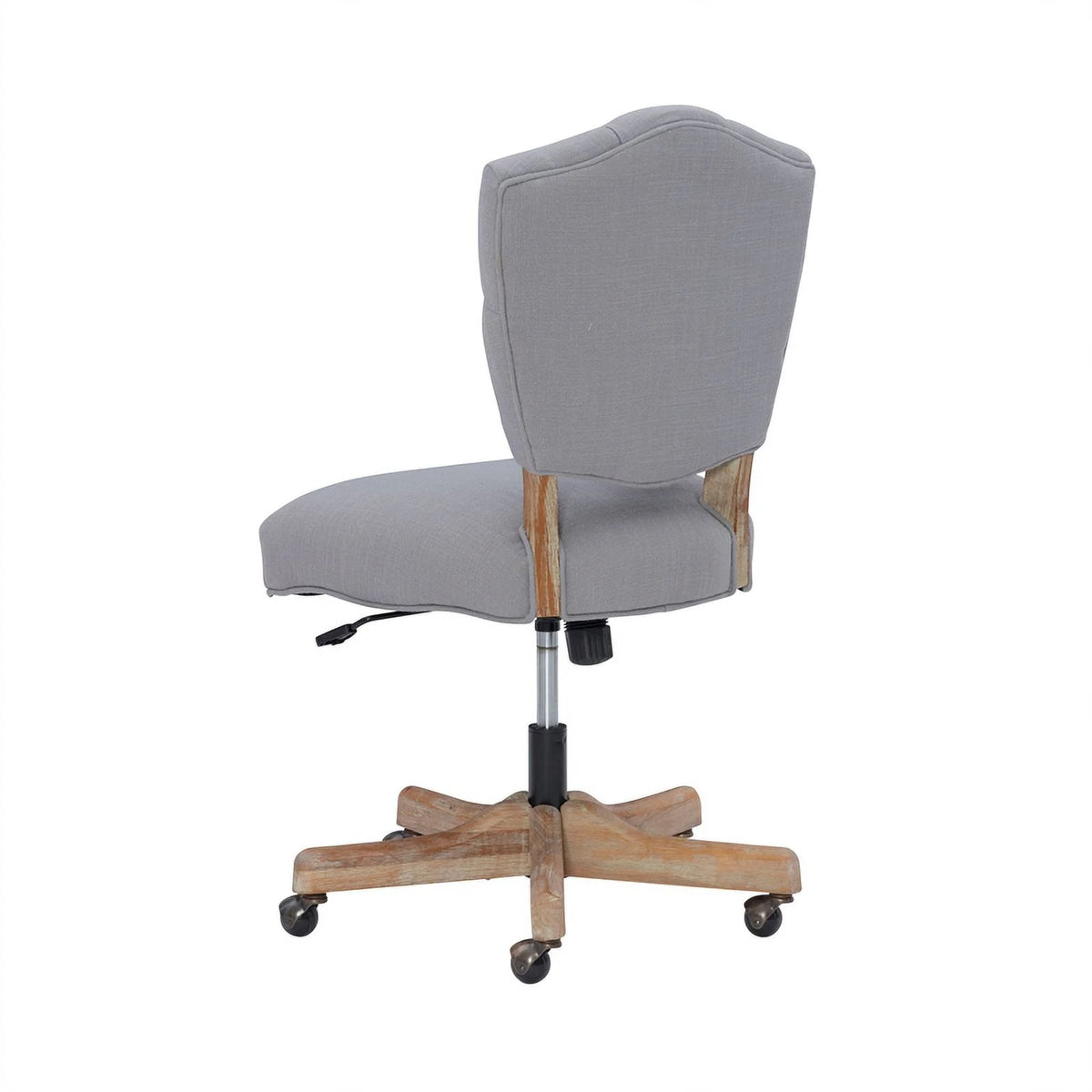 Gray Wood Upholstered Swivel Office Chair B747