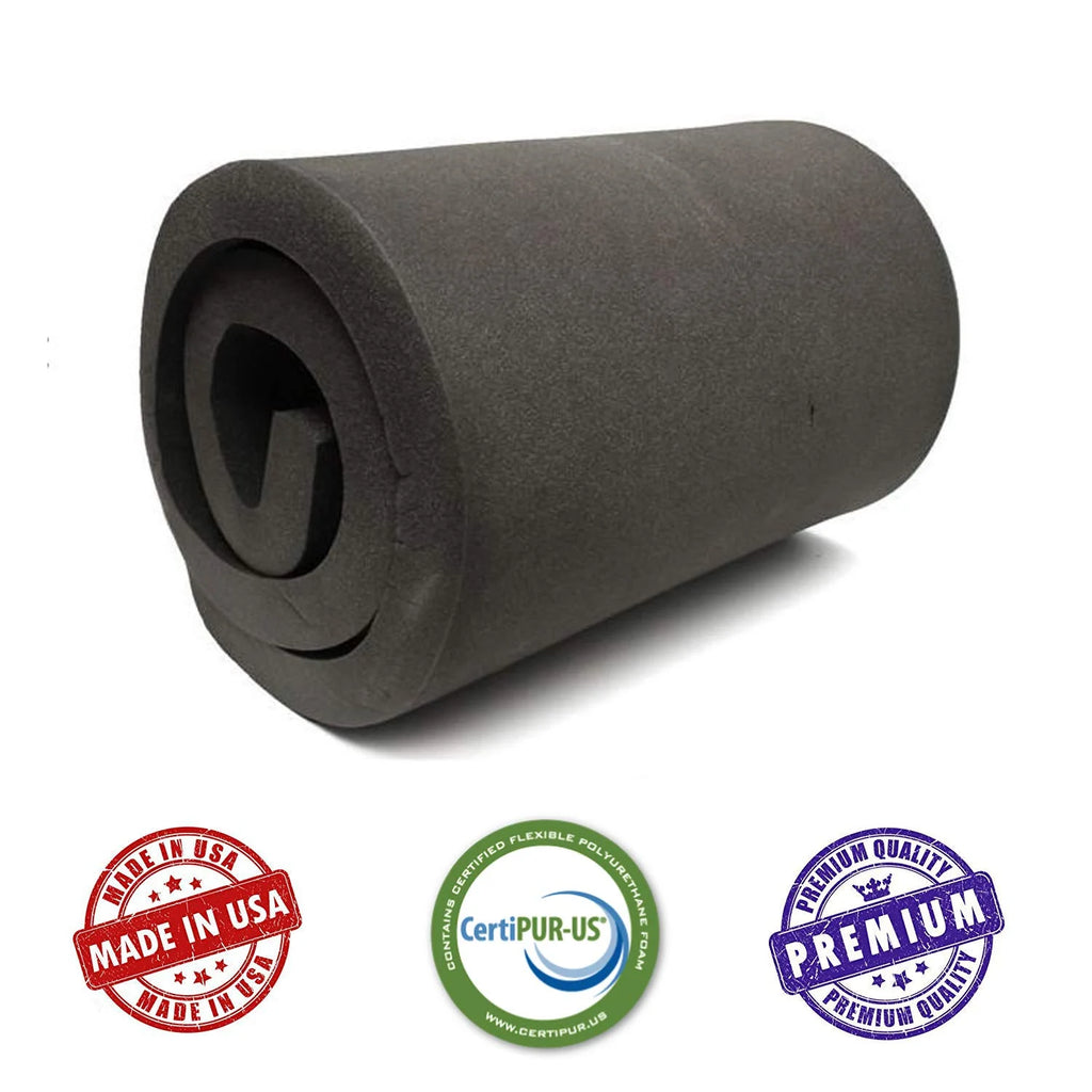 Charcoal Rubber Foam Sheet Cushion 5"H X 24"W X 72"L U7981