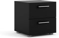 Black Matte 2 Drawer Nightstand C5192