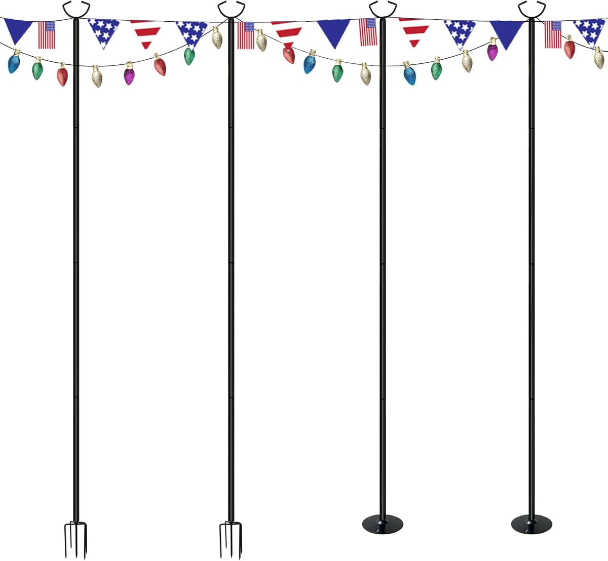 4Pcs Stainless Steel String Light Poles O3807