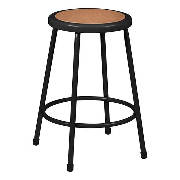 Metal Lab Stool Black Fixed Height 24 inch H F177