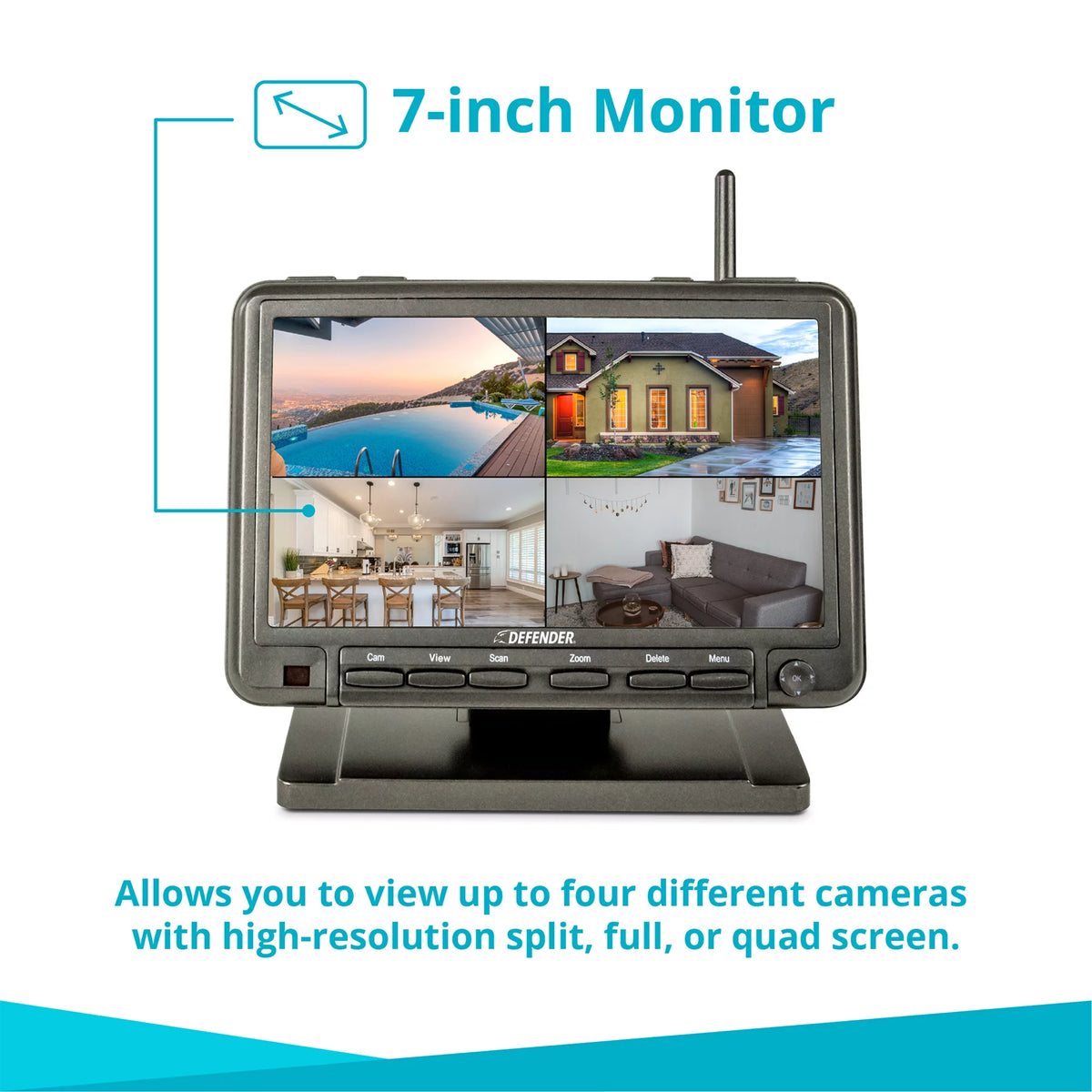 Security Camera System with 7 Display Monitor and 2 Night Vision Cameras L6283