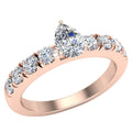 Pear Cut Solitaire Diamond Ring 18K Rose Gold 1.10 Carat J9852