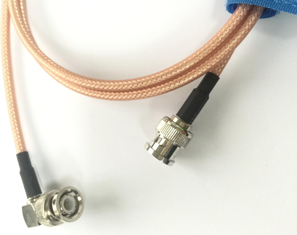 BNC Male Right Angle to BNC Male STR8 Low Loss Coax RF Cable Pack of 2 T441