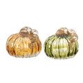 Set of 3 Multi Striped Glass Pumpkins C878224