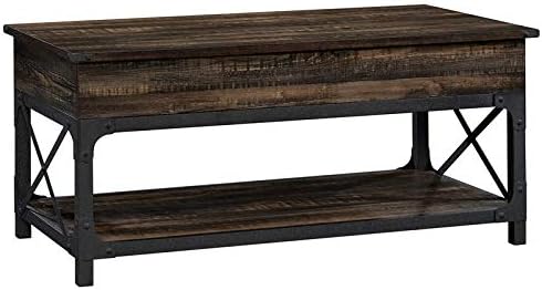Wood and Metal Lift-Top Coffee Table in Carbon Oak/Black Q5698