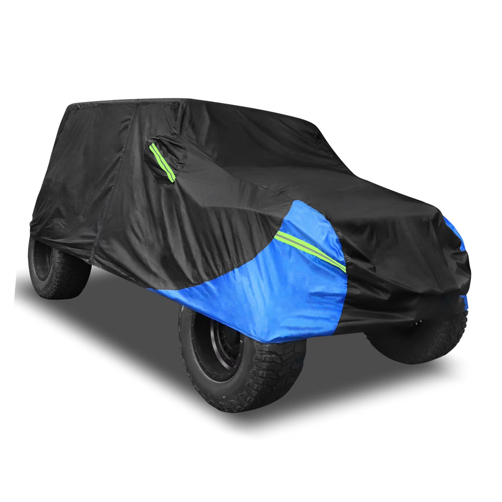 210D Black Blue Car Cover Y4526