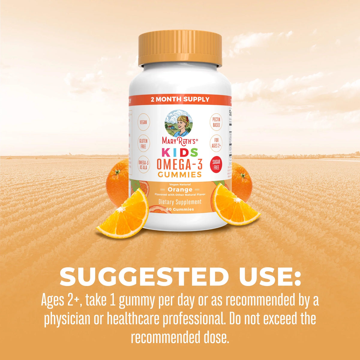 Vegan Omega 3 Gummies Orange Flavor 60 Count G1244