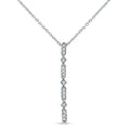 14K White Gold Diamond Drop Bar Pendant Necklace 18" W608225