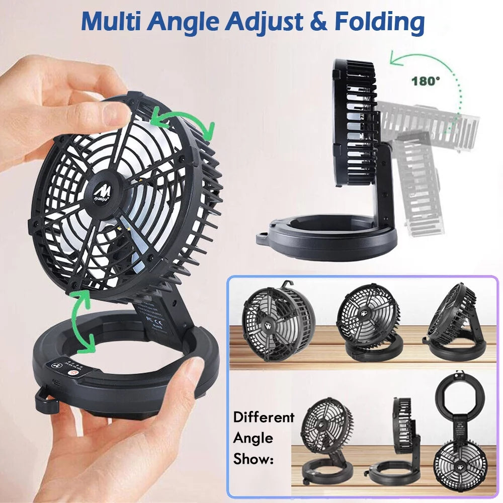 Rechargeable Camping Fan with LED Lantern B442930
