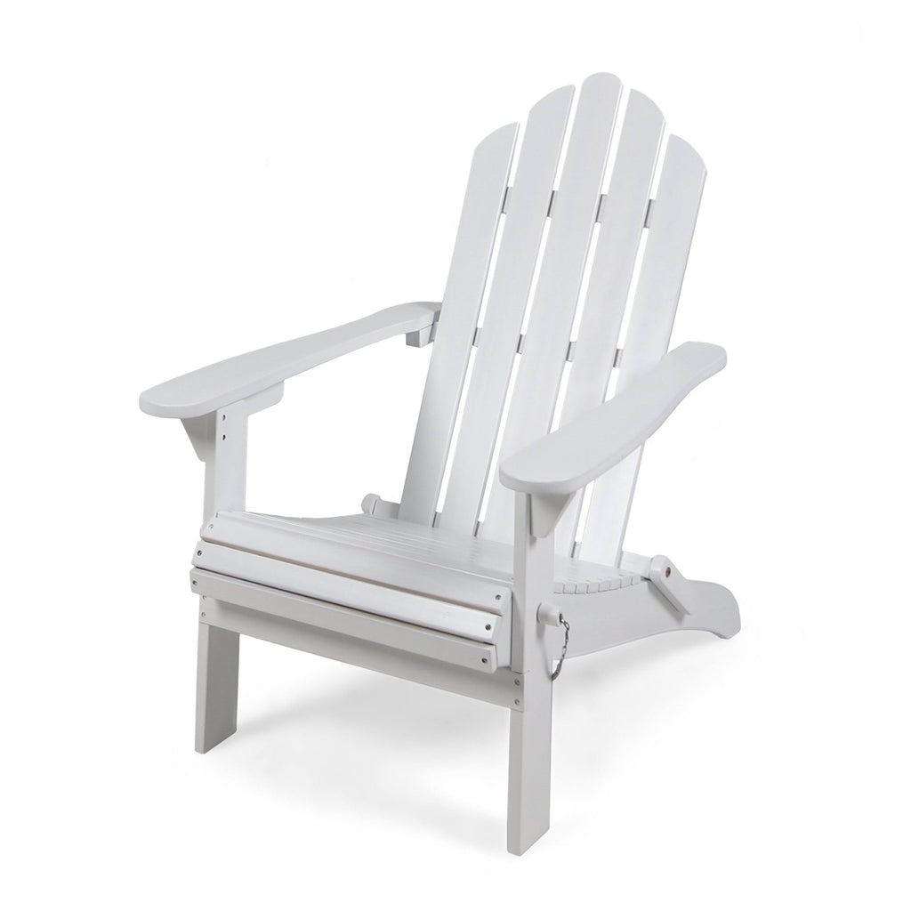 White Finish Acacia Wood Adirondack Chair P6722