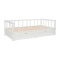 White Wood Storage Trundle Daybed U223